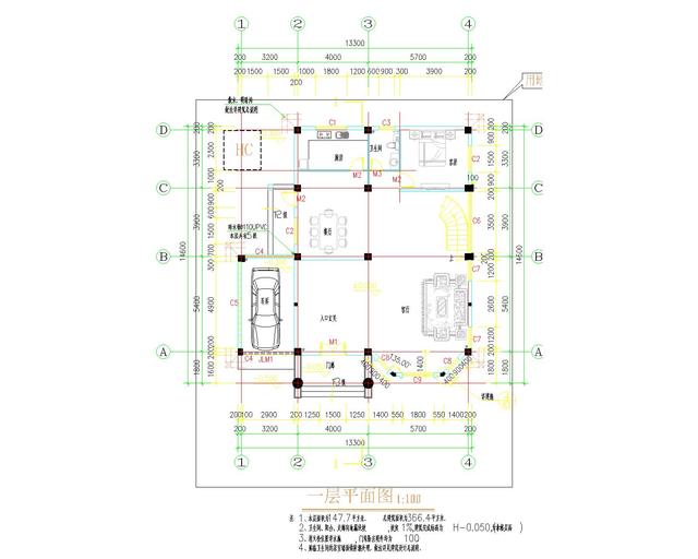 三層復式別墅設計圖帶車庫，帶屋頂花園，非常適合農村自建
