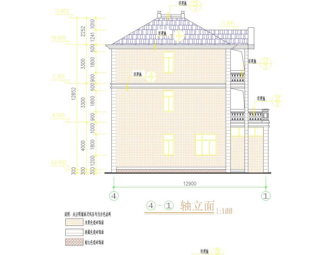 三層復式別墅設計圖帶車庫，帶屋頂花園，非常適合農村自建