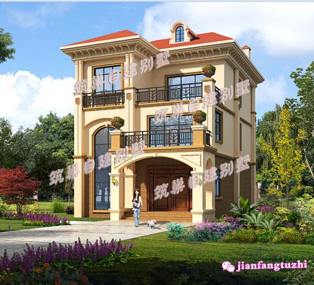 三層小戶型農(nóng)村別墅住宅設(shè)計施工圖效果圖，造價低又實用，非常適合農(nóng)村自建