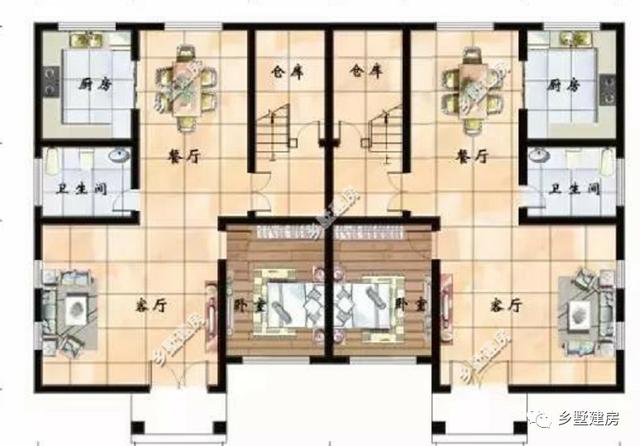 兩款雙拼自建房設計圖，最適合家里有兄弟的人自建了