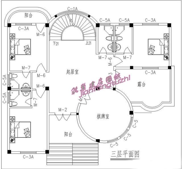 給大家推薦1款三層帶車庫，樓中樓復(fù)式別墅設(shè)計圖，實用性強(qiáng)復(fù)式宮廷風(fēng)