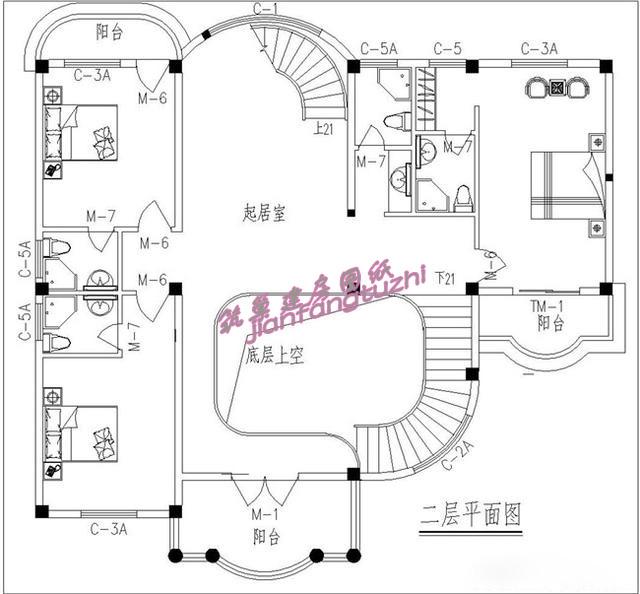 給大家推薦1款三層帶車庫，樓中樓復(fù)式別墅設(shè)計圖，實用性強(qiáng)復(fù)式宮廷風(fēng)