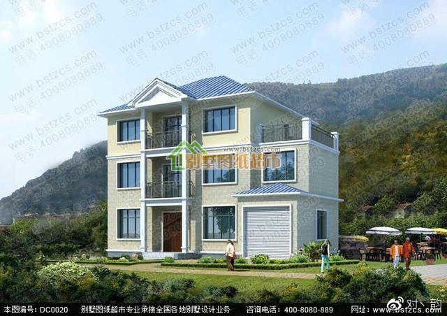喜歡三層別墅帶大車庫的朋友 可以看看    別墅設計效果圖及施工圖