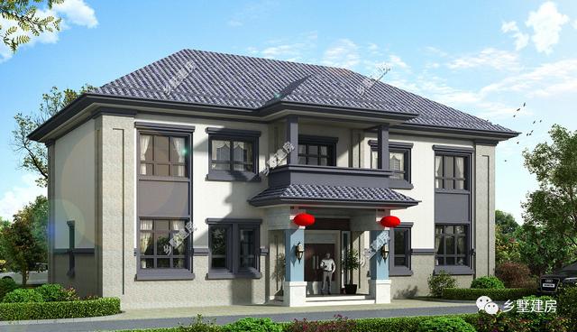 這樣的自建房別墅夠豪氣嗎，占地面積小，但是住房總面積會大很多。