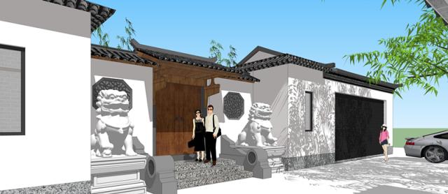 新型四合院設計圖，占地800平米，到處透著古香古色，陽光照進走廊讓四合院冬暖夏涼住著非常舒服。