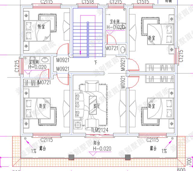 簡單易建二層平房設計圖，帶堂屋+臥室套房！造價才25萬左右，簡單大氣，施工難度不高，農村家庭人人可建！