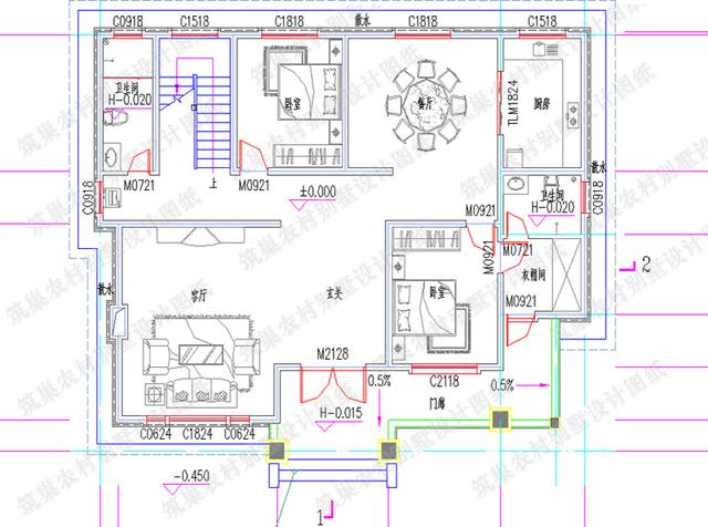 二層豪華套房農村別墅設計圖，設計精美獨特，屋頂富有層次感，讓主人盡享現代高品質生活。