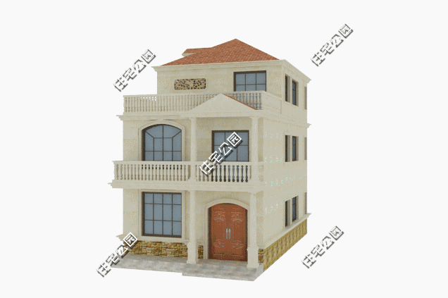 88平簡歐別墅設計效果圖，各個功能一應俱全