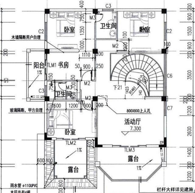13×15米三層框架結構別墅設計施工效果圖，帶挑空客廳，十分華麗氣派