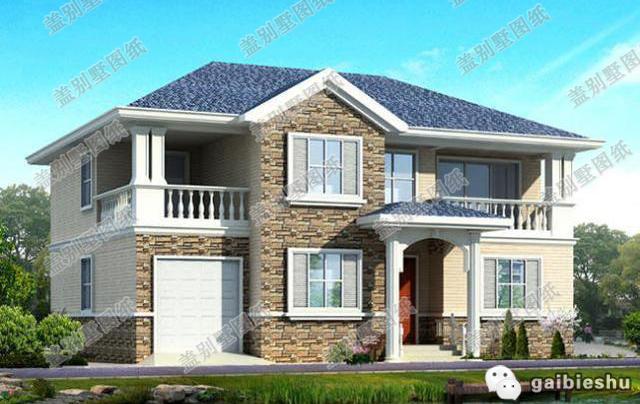 2款歐式二層農(nóng)村別墅戶型設(shè)計(jì)施工效果圖，簡單易建，美觀時尚