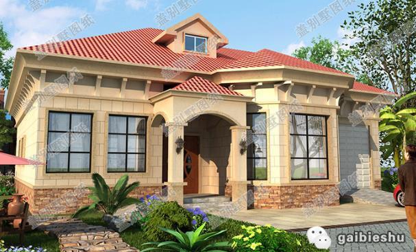 一層帶閣樓層農村房屋設計圖，開間進深16.2米×15.2米，造價30萬以內