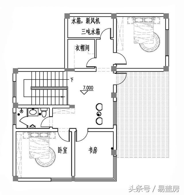 四層豪華現代別墅設計圖，框架結構，主體造價65萬左右