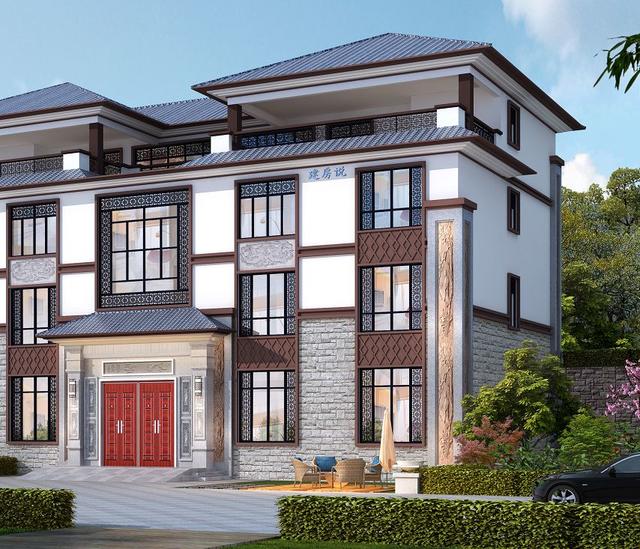 占地三百多平方米的新中式別墅設計圖，如此氣派的房子必定會提高生活品質