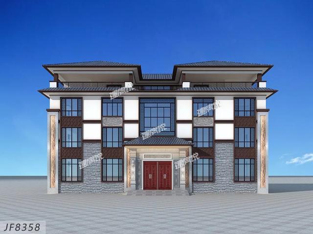 占地三百多平方米的新中式別墅設計圖，如此氣派的房子必定會提高生活品質