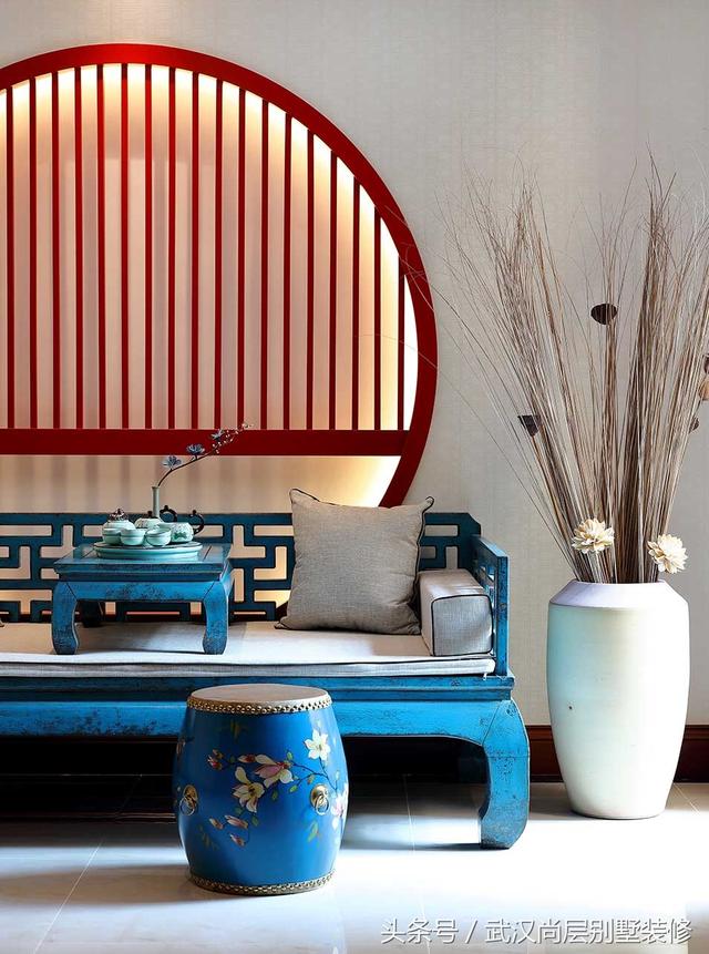 500平新中式風格別墅裝修設計案例-打造出如出水芙蓉般的新中式靜雅空間