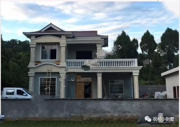 11.6x9米二層現代小別墅圖，帶開放式車庫和大露臺