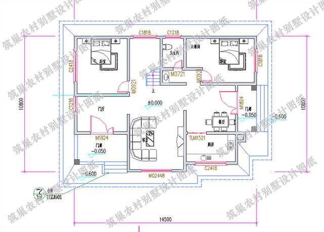 15×11米二層農村小別墅設計圖，外觀造型明麗獨特，主體造價28萬。