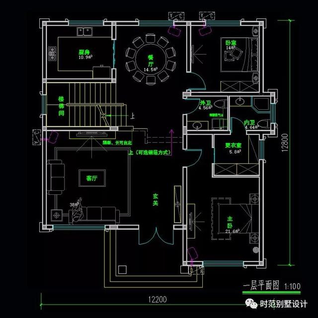 12X12米三層歐式別墅設計圖，帶大露臺，外形美觀漂亮，很適合在農村建。