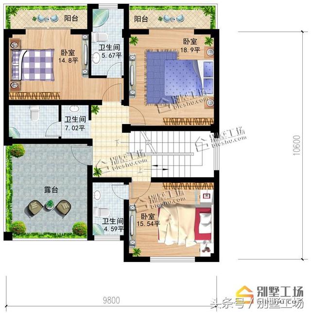 三層半農村別墅設計圖，占地144.67㎡，帶夾層設計，漂亮實用，造價36萬~45萬左右。