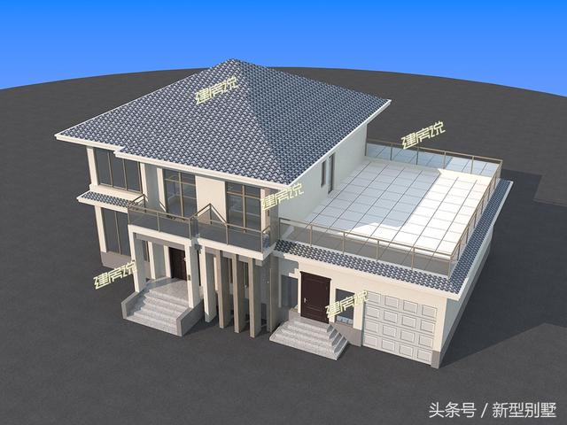 帶車庫的農村二層小別墅設計圖，占地面積215平方米，簡約美觀，建在鄉下最好不過了。