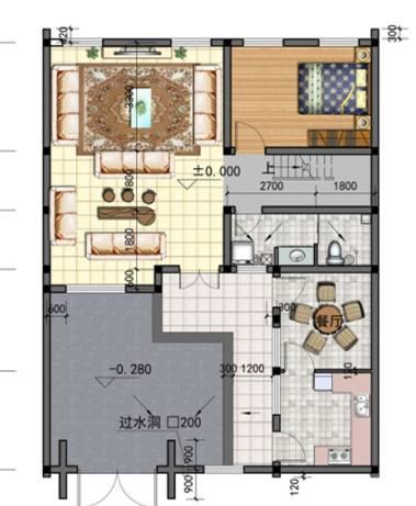 經(jīng)典中式風(fēng)的雙拼三層別墅設(shè)計(jì)圖，主體造價(jià)大概70萬。