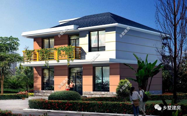 兩棟二層別墅設計圖，都是簡約風格，二十萬以內的別墅！