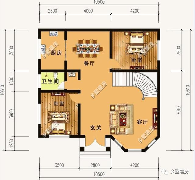 兩棟二層別墅設計圖，都是簡約風格，二十萬以內的別墅！