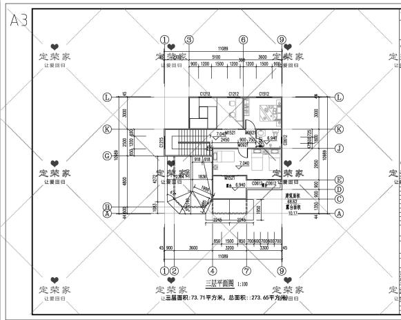 四棟三層別墅設計圖，簡單實用，戶型溫馨，適合農村建設。