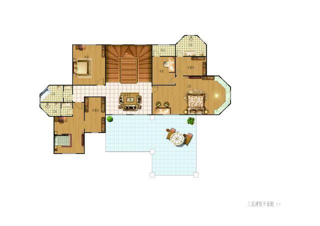 四棟三層別墅設計圖，簡單實用，戶型溫馨，適合農村建設。