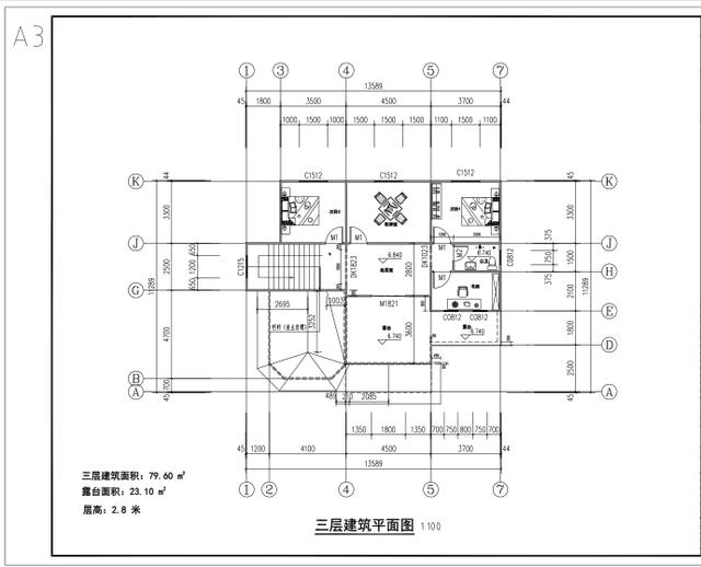 四棟三層別墅設計圖，簡單實用，戶型溫馨，適合農村建設。