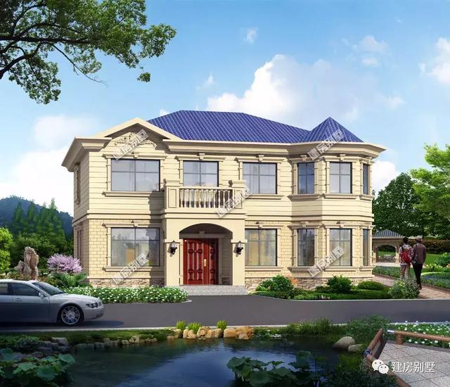 14.5×12.5米農村二層自建房，既美觀又實用，帶旋轉樓梯，建房必選的一款。