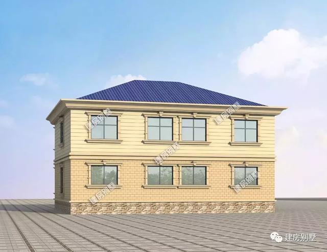 14.5×12.5米農村二層自建房，既美觀又實用，帶旋轉樓梯，建房必選的一款。