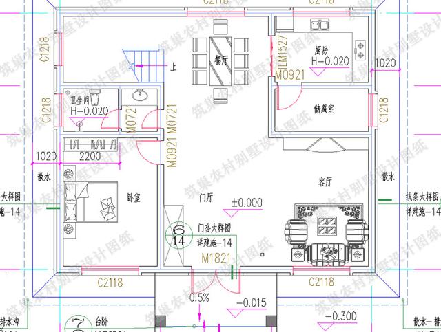 12×10米農村二層別墅設計圖，外觀素雅，設有休閑娛樂的棋牌室，造價20萬。