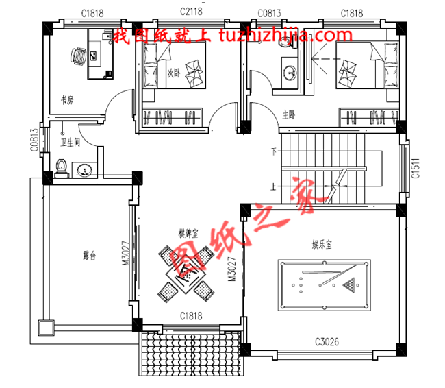 帶車庫四層別墅外觀效果圖及設計圖紙,戶型方正通透