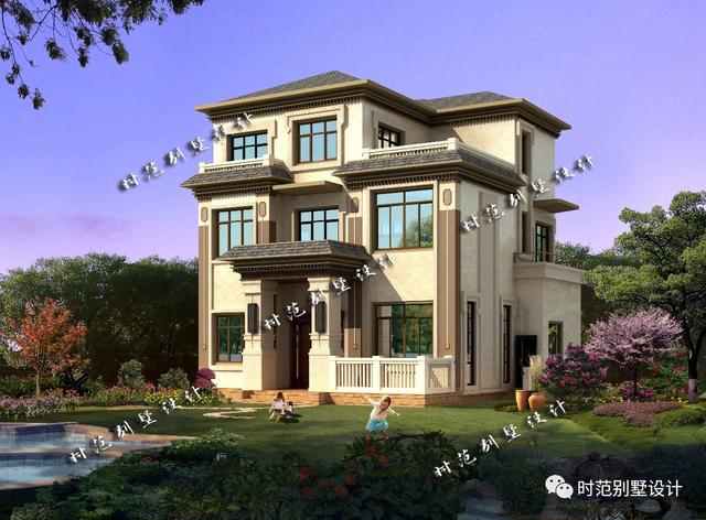 12X13米新中式三層別墅設計圖，大氣美觀，非常適合農村建造。