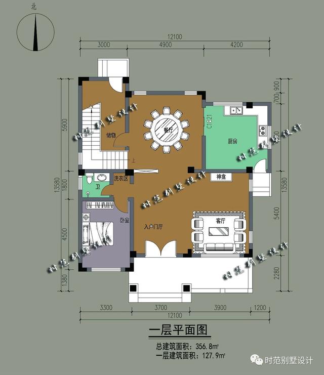 12X13米新中式三層別墅設計圖，大氣美觀，非常適合農村建造。