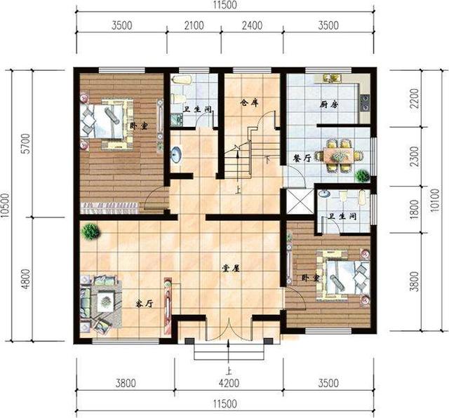 11X10米田園農(nóng)村三層別墅設(shè)計(jì)圖，簡單實(shí)用，很合適年輕人建房哦。