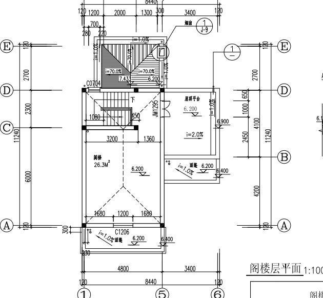 農(nóng)村三層小戶型別墅設(shè)計圖，帶閣樓，施工難度不高，適合大部分農(nóng)村家庭建造。