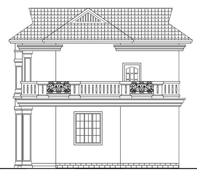 二層農村最時尚的別墅設計圖，設開放式車庫和露臺，布局合理，結構簡單，施工便利。