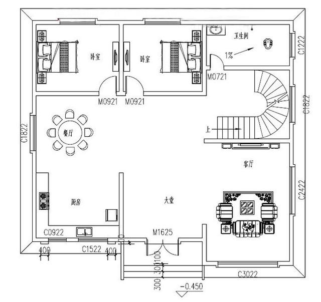 二層農村自建房，不僅簡單大方布局合理，而且造價也低，你不準備選一套嗎？