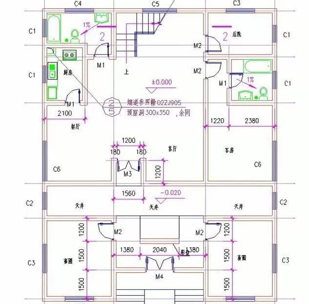 12×15米三層中式別墅設計圖，帶挑空客廳，主體造價30萬左右。