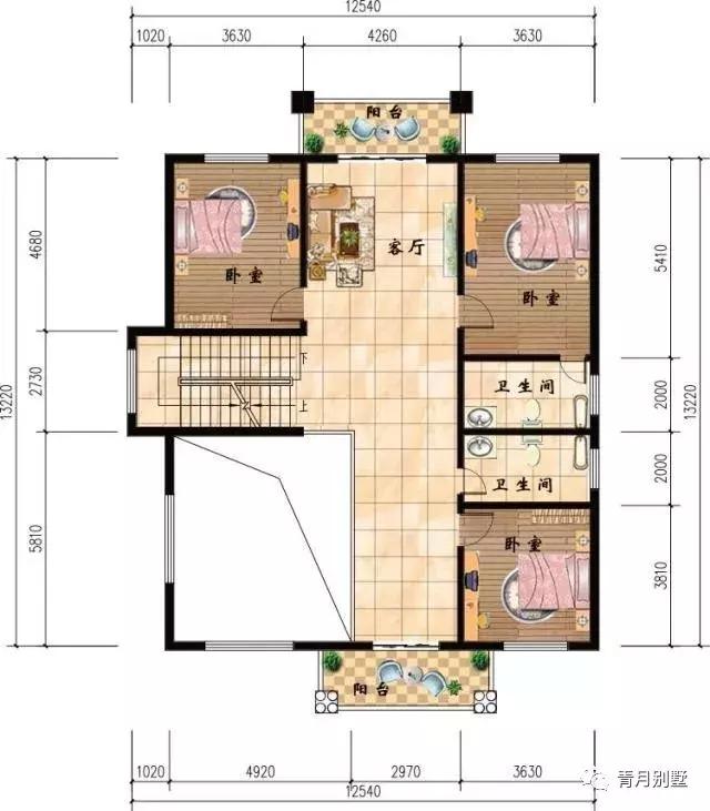 四層農村小戶型別墅設計圖，各種功能布局齊全，適用于家庭成員較多的戶主。