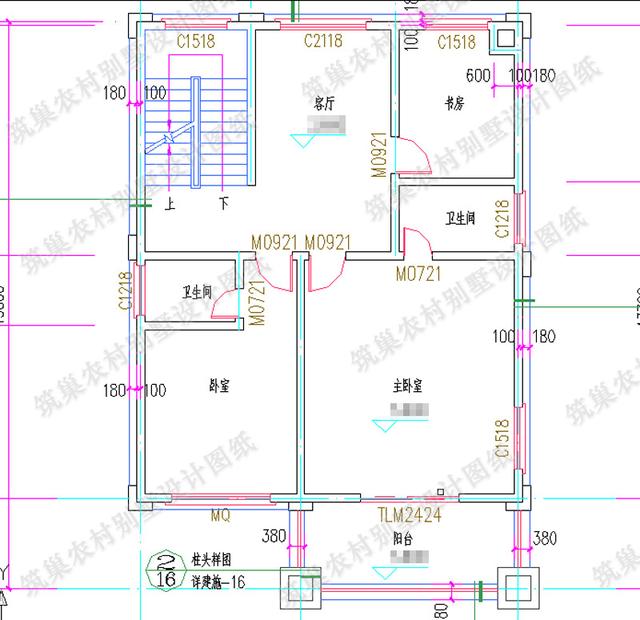占地面積約100㎡的三層農(nóng)村小別墅，有陽臺(tái)+大露臺(tái)，南北通透，適合現(xiàn)代農(nóng)村自建房。