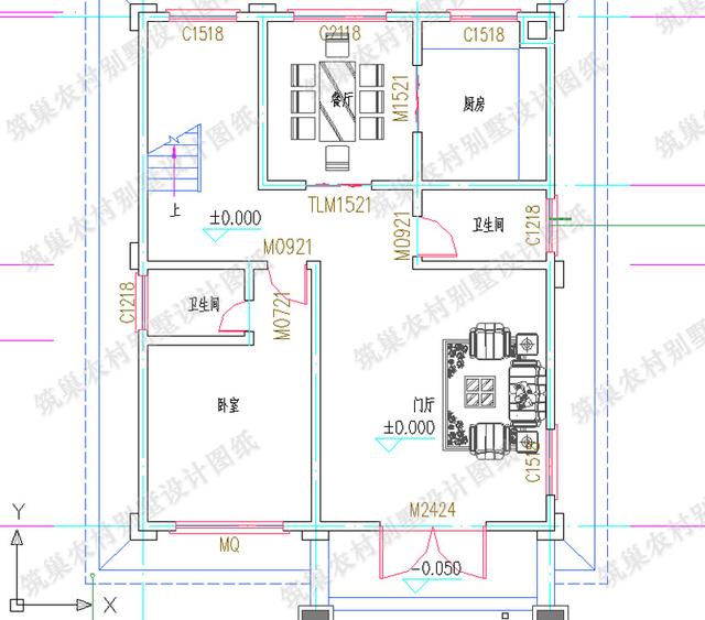占地面積約100㎡的三層農(nóng)村小別墅，有陽臺(tái)+大露臺(tái)，南北通透，適合現(xiàn)代農(nóng)村自建房。