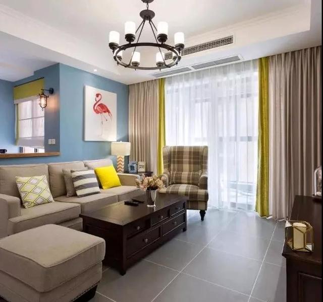 現(xiàn)代美式風(fēng)格100平裝修，最亮眼的是吧臺(tái)，可以做沙發(fā)墻。