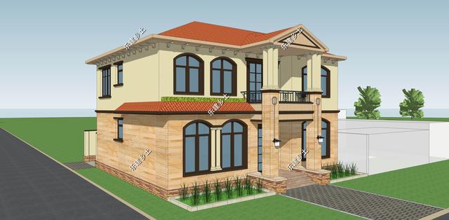 12X12米二層歐式別墅設計圖，外觀精美，戶型方正。