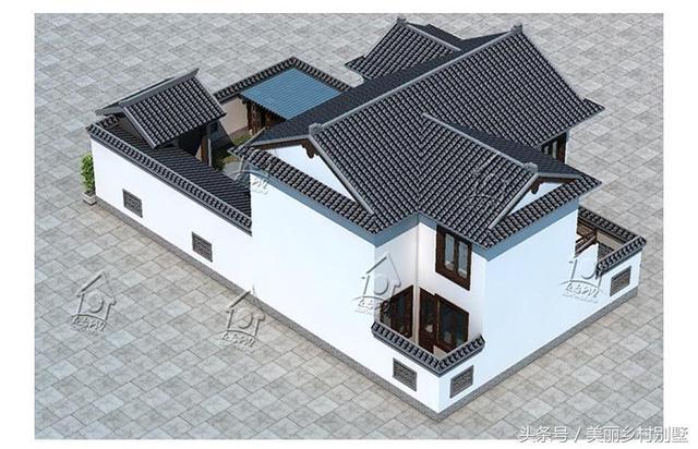 傳統二層四合院別墅設計圖，占地265平，主體造價35萬以內。