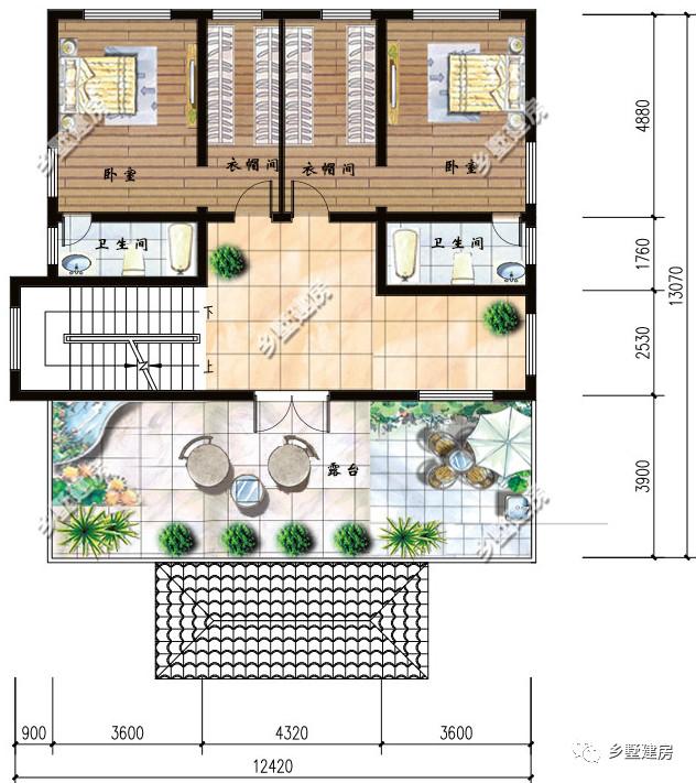 兩棟12X13米農村三層小別墅設計圖，氣派又實用，真的美出新高度。