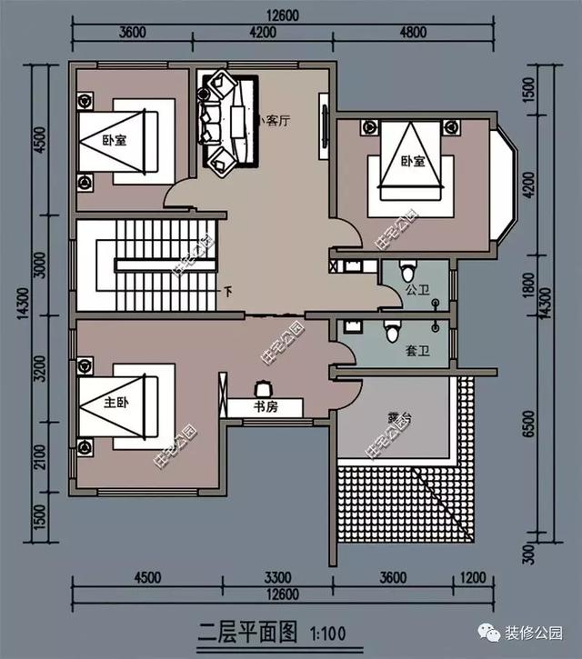 14.1X15.8米農村二層自建房，帶車庫，造價不高，實用才是關鍵。