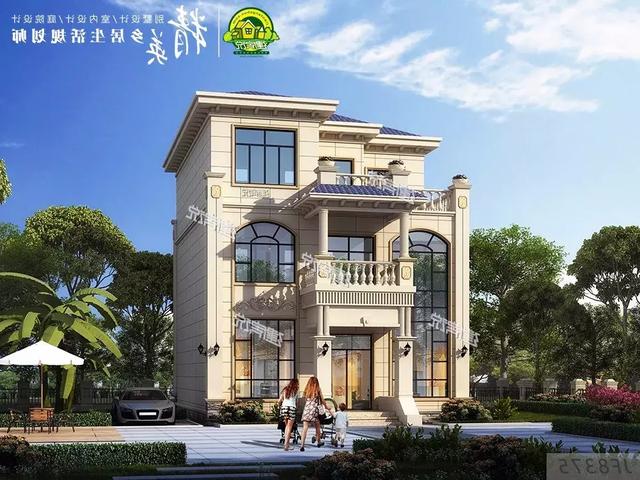 9x13米三層歐式小洋樓別墅設(shè)計圖，占地僅僅105平，外觀和布局那真的是沒得挑。